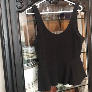 Ganni Scoop Neck Peplum Sleeveless Top